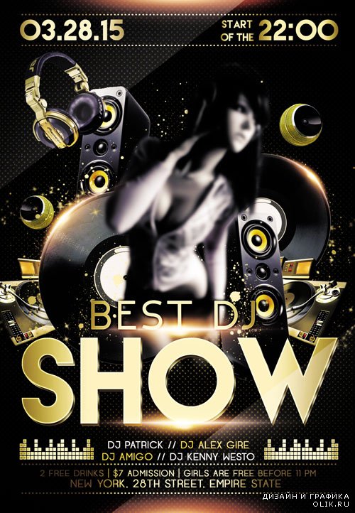 Flyer PSD Template - Best DJ Show