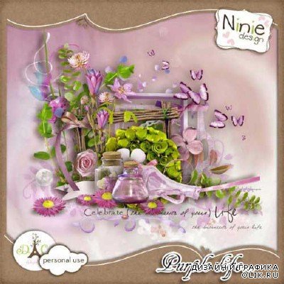 Цветочный скрап-комплект - Жизнь в пурпуре