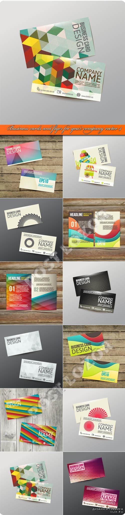 Business cards and flyer for your company vector 4