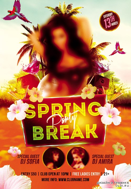 Flyer PSD Template - Spring Break