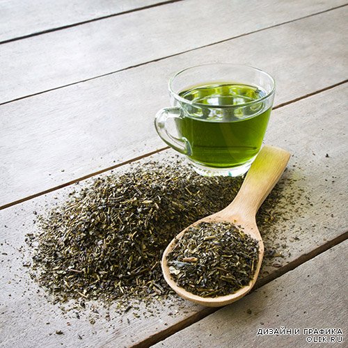 Растровый клипарт - Зелёный чай