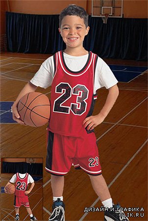 Детский фотошаблон - Будущая звезда баскетбола