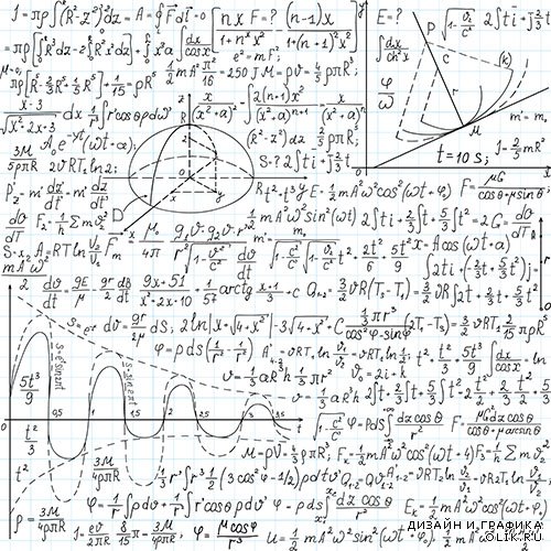 Фоны с формулами и графиками в векторе