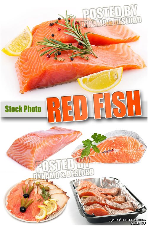 Красная рыба - Растровый клипарт