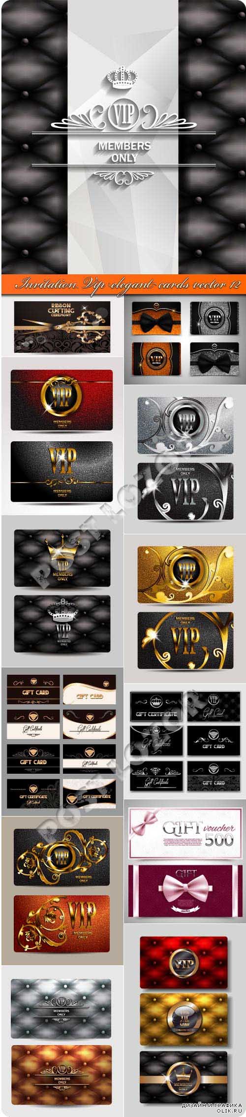 Invitation Vip elegant cards vector 12