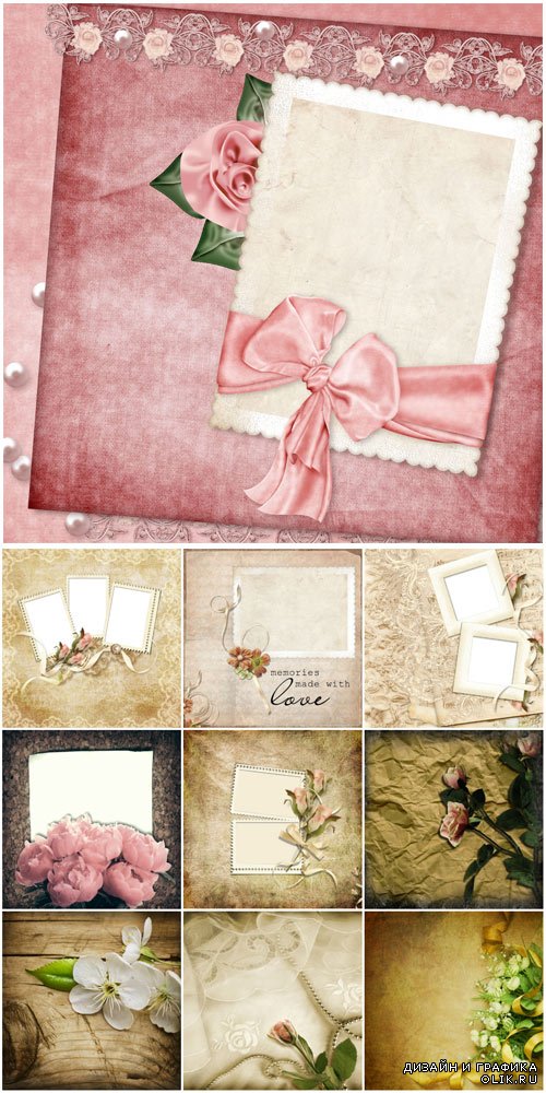 Fine vintage background with flowers