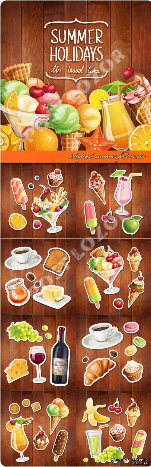 Stylized summer food vector