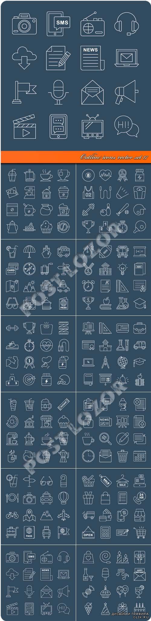 Outline icons vector set 17
