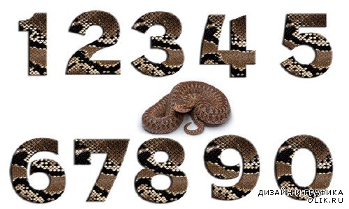Исходники PSD - Цифры из кожи змеи