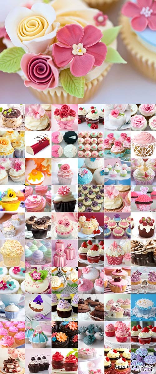 Sweet cupcakes Raster Graphics