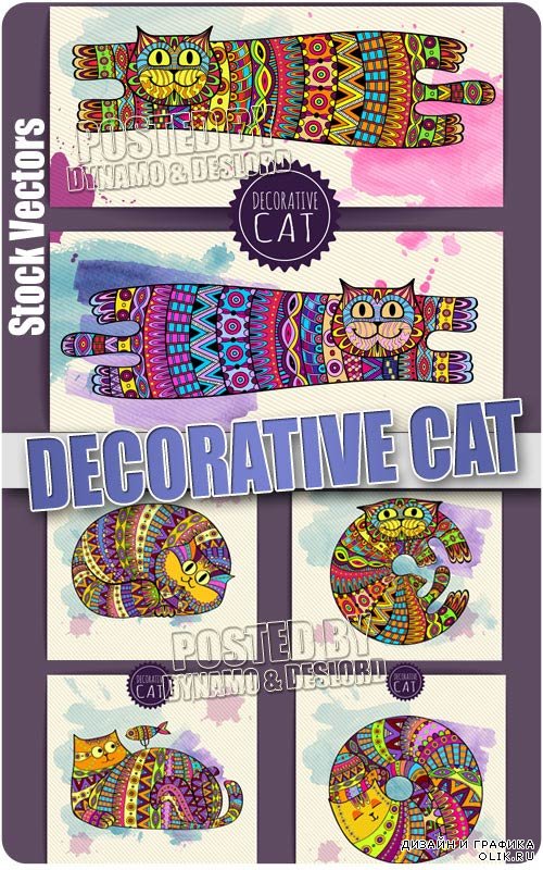 Декоративные кошки - Векторный клипарт