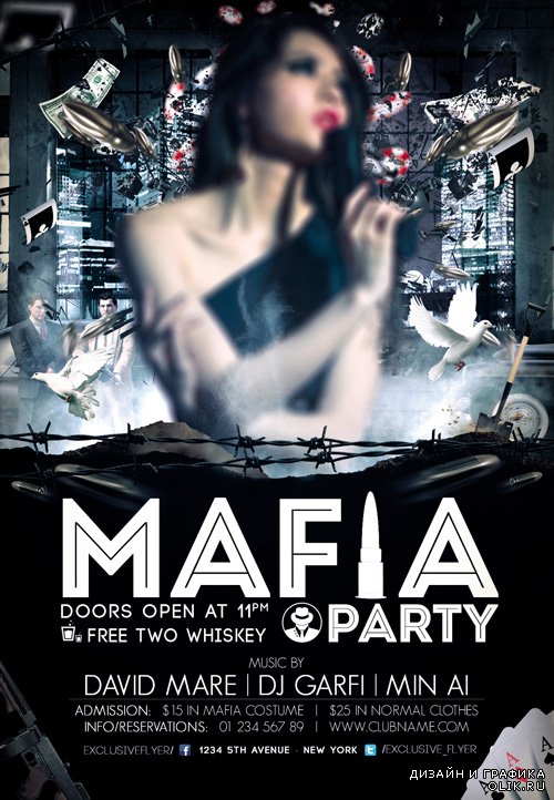 Premium Flyer - Mafia Party Template