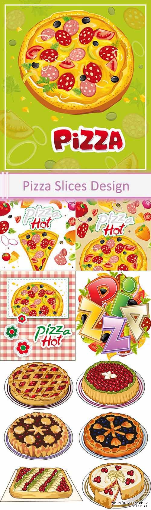 Vector Pizza Slices Design