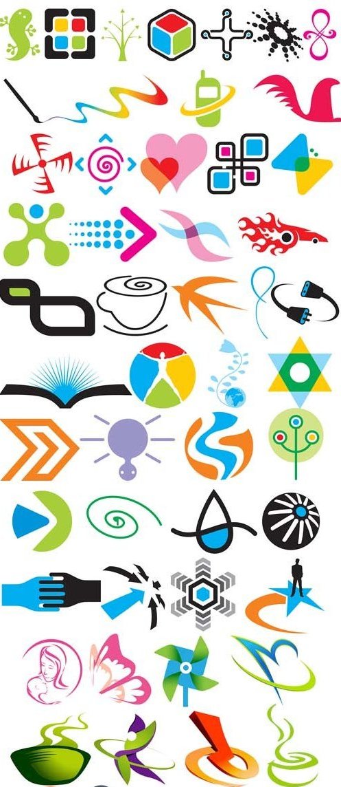 Сборник различных логотипов для ваших идей. Яркие элементы