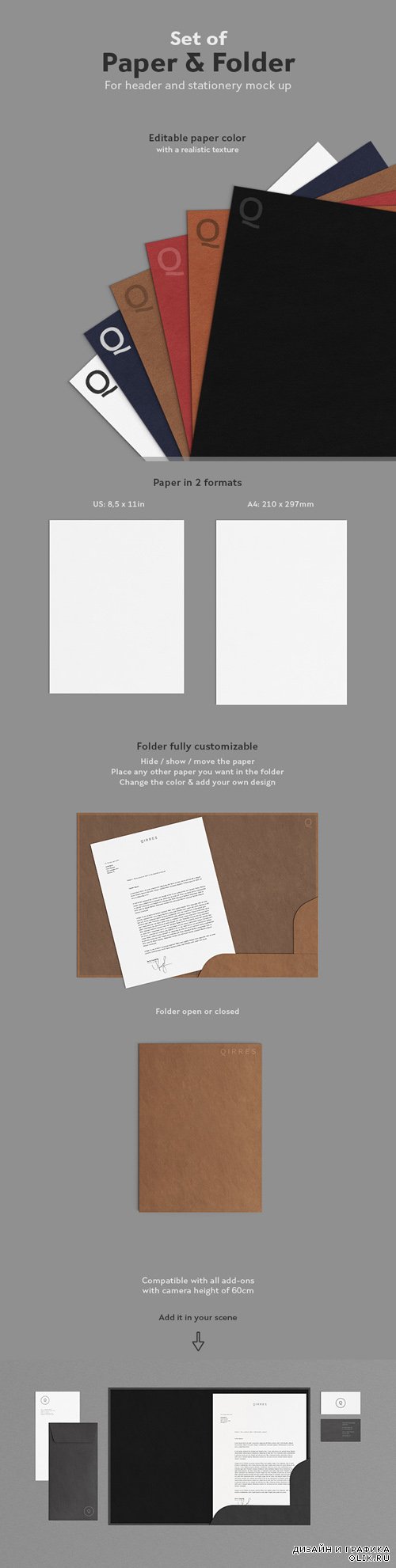 PSD - Add-On Letterhead Mock up with Papers