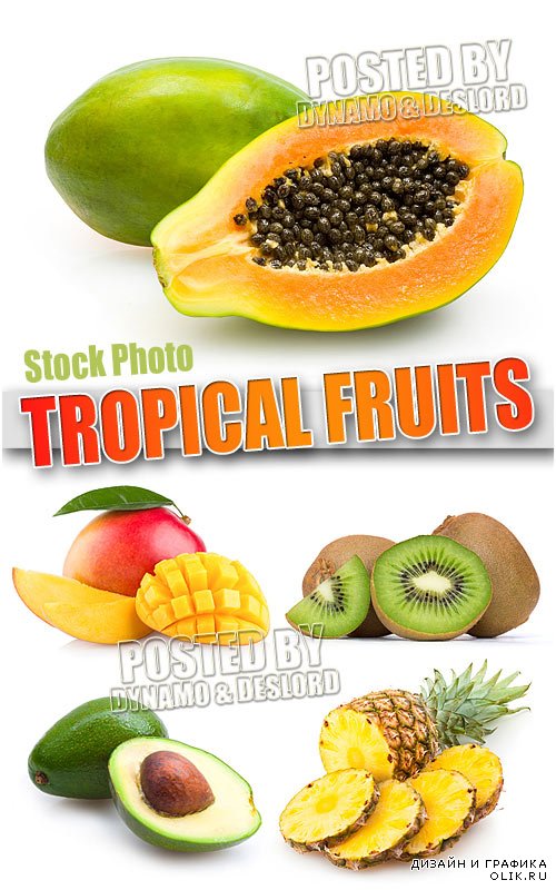 Тропические фрукты - Растровый клипарт