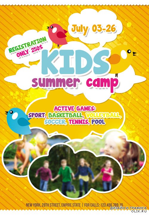 Flyer Template - Kids Summer Camp Facebook Cover