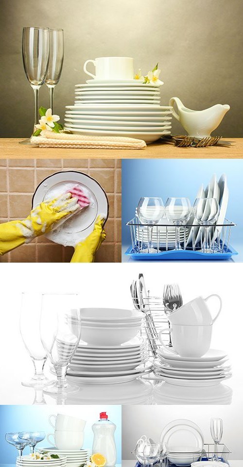 Растровый клипарт - Чистая посуда