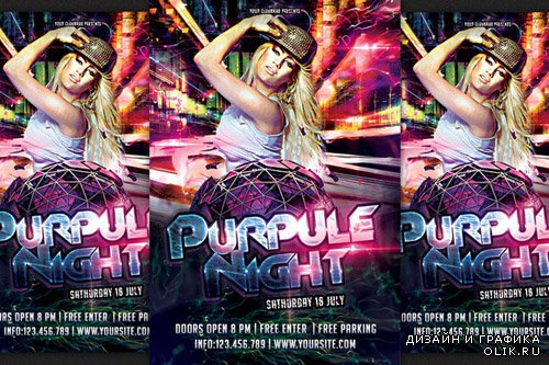 Flyer PSD - Purpule Night Party