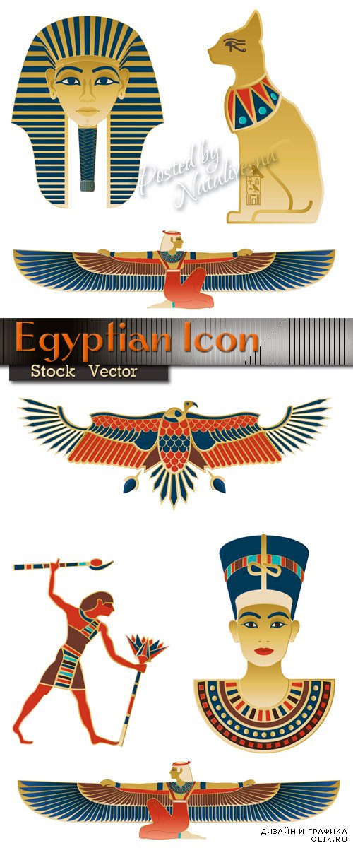 Египетские иконки – Нефертите, фигурки птиц, кошки и Татутхамон