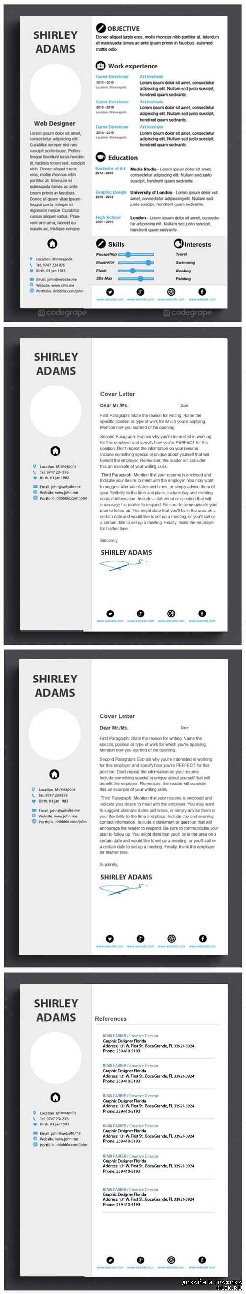 PSD - Clean Resume Template