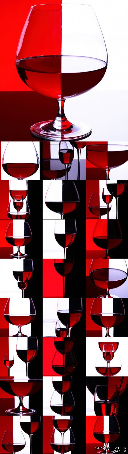 Бокалы вина в элегантном красно-черном сочетании