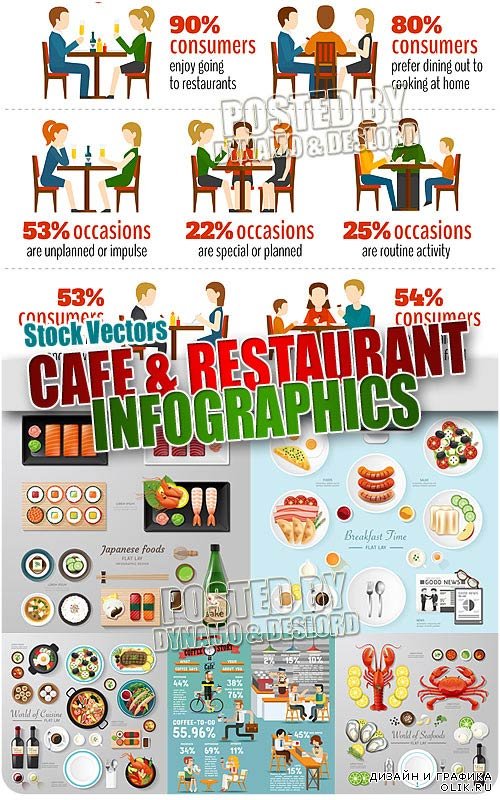 Кафе инфографика - Векторный клипарт