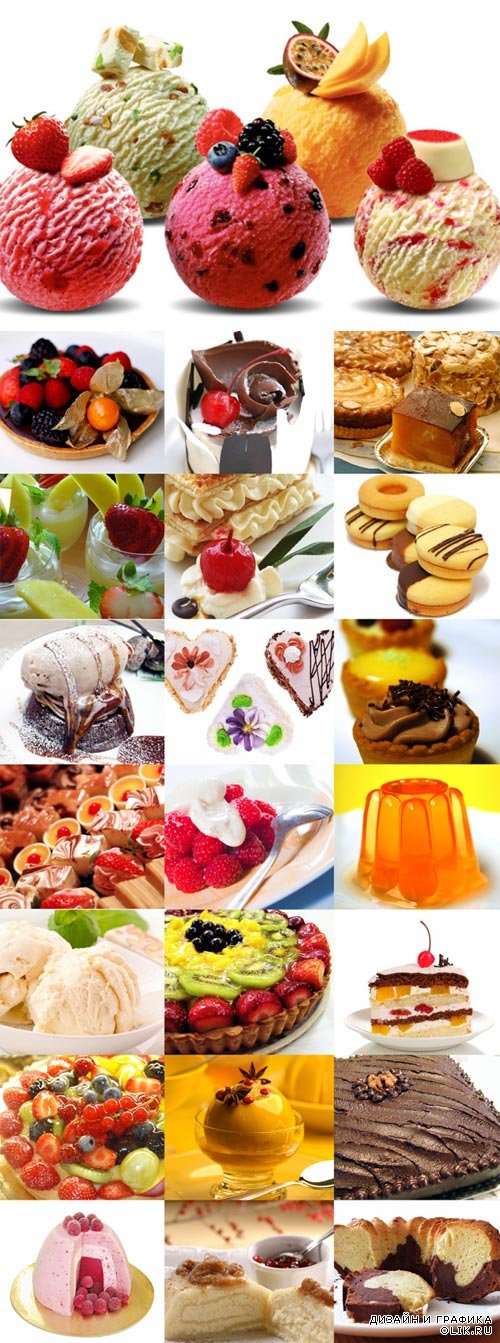 Десерты фотоклипарт - мороженое, пирожное, кексы. Sweets - it's my weakness photo 9