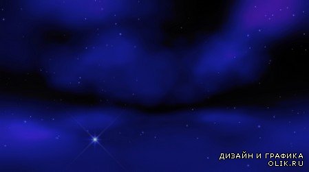 Футаж - Звёздное небо в облаках