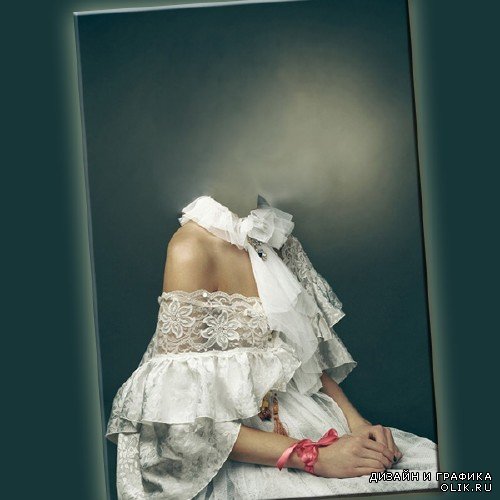 Шаблон для фотошопа - В белом платье