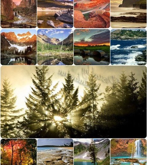 Природа - картинки на рабочий стол - леса, поля, горы, реки, пейзажи, озеро, водопад