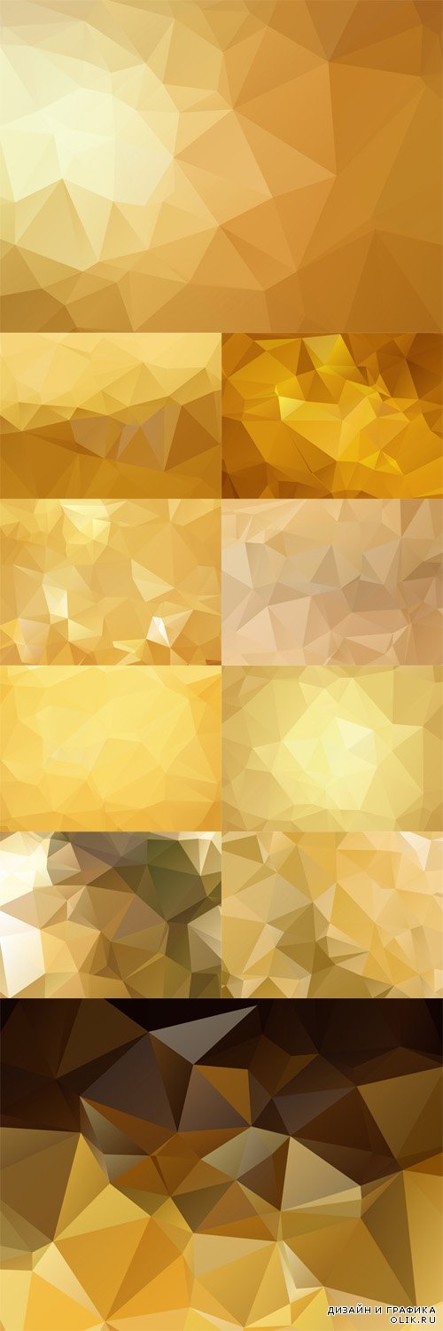 Vector Set - 10 Gold Triangular Backgrounds