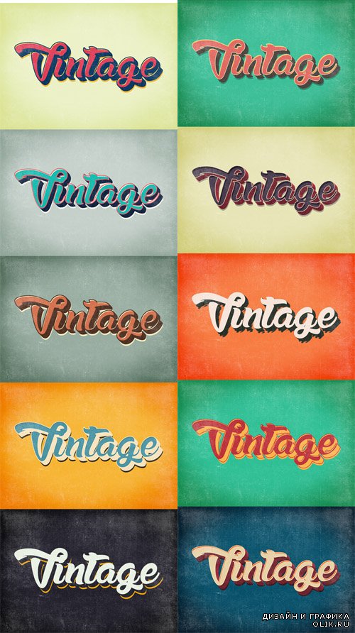 PSD 10 Vintage & Retro Styles