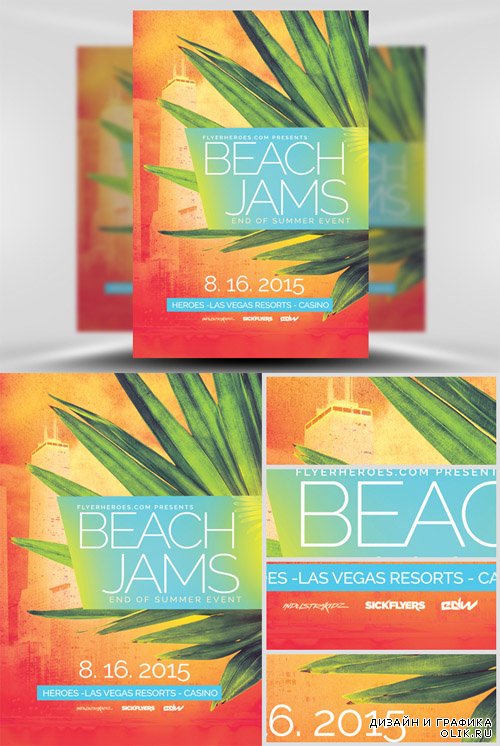 Flyer Template PSD - Beach Jams 