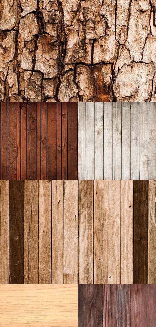 Деревянные текстуры - кора, деревянный пол, доски, вагонка