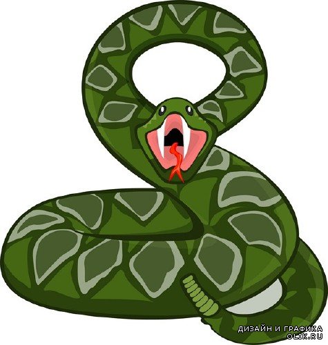 Мультяшные змеи на прозрачном фоне