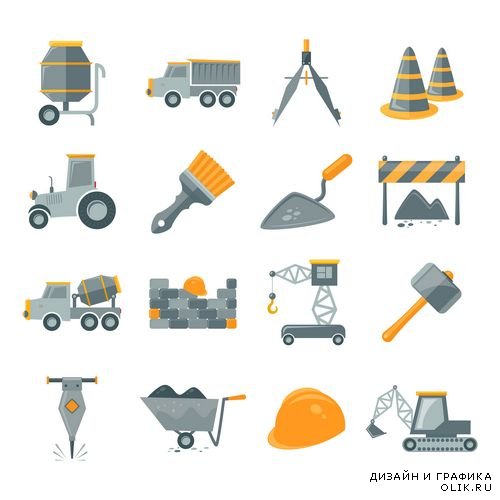 Коллекция иконок – Инженерное строительство и Нефтегазовая промышленность