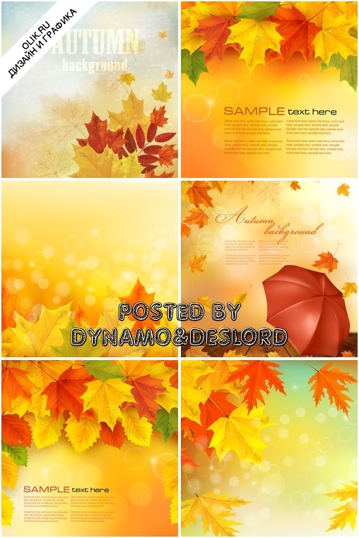 Осенние листочки - фоны для дизайна, разноцветие осени