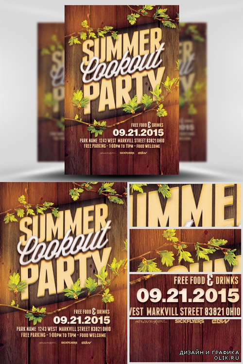 Flyer Template PSD - Summer Cookout Party 