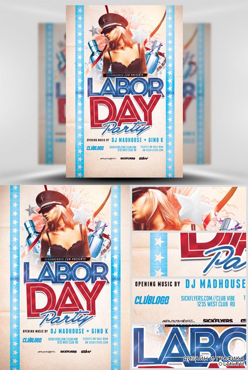 Flyer Template PSD - Labor Day Party 3