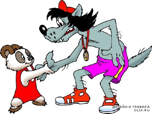 Волк и заяц (персонажи мультфильма "Ну Погоди!") векторные отрисовки
