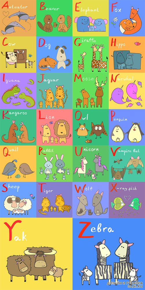 Alphabet animals - Vectors