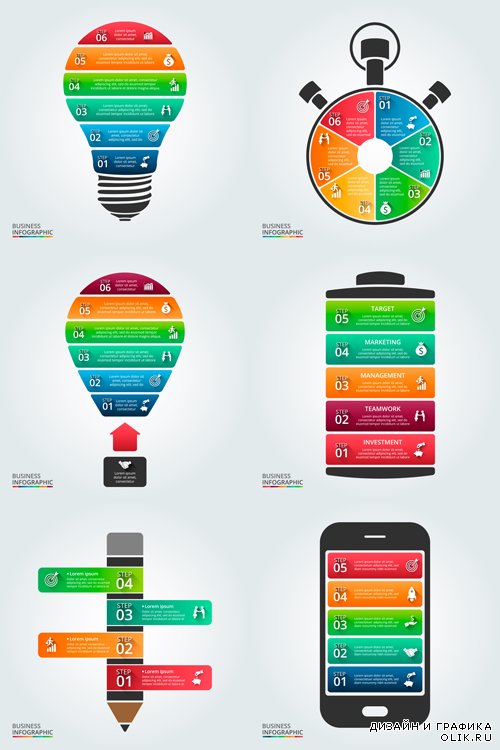 Infographic template for diagram, graph, presentation and chart - Vectors