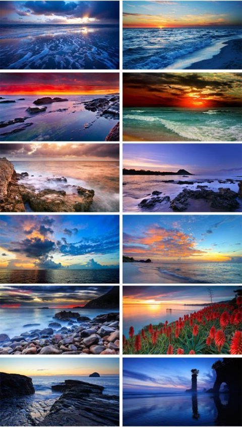 Картинки - Магические закаты солнца на море и океане - волны, небо, гладь, камни - завораживающее зрелище