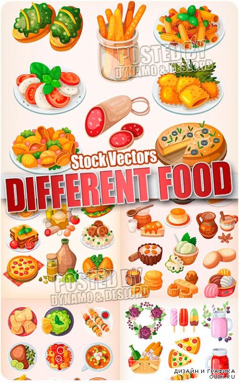 Разнообразная еда - Векторный клипарт