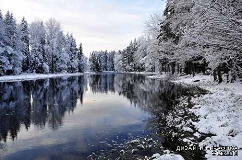 Растровый клипарт - Зимние пейзажи 4