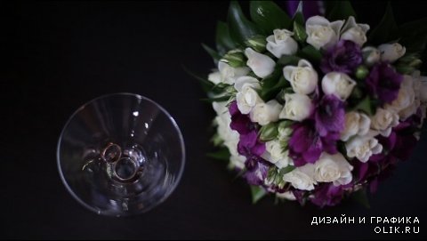 Rings and flowers wedding video footage