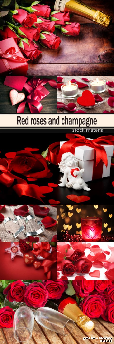 Red roses and champagne