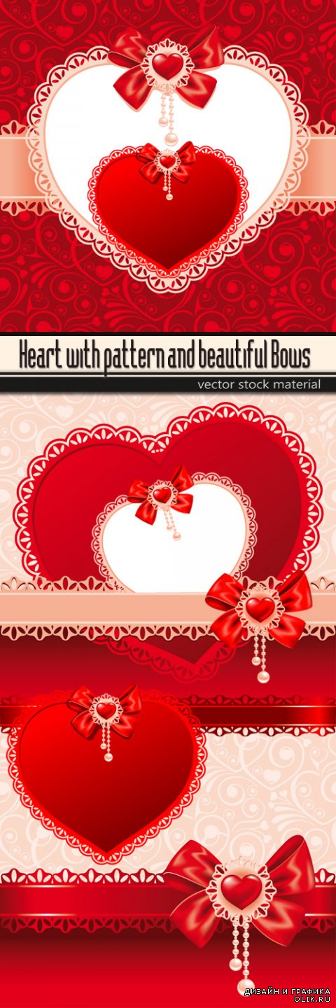 Heart with pattern and beautiful Bows