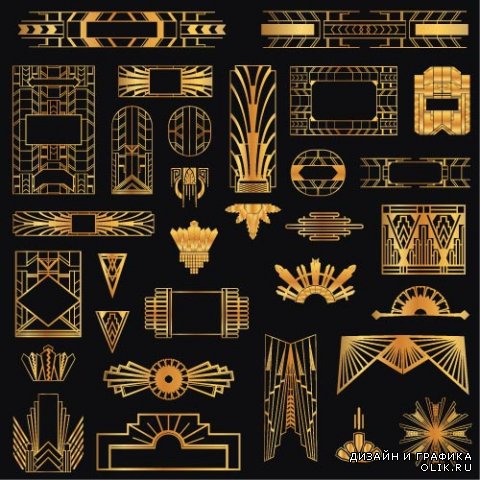 Gold vintage patterns (Vector)